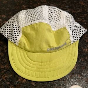 Patagonia duckbill lime green running hat